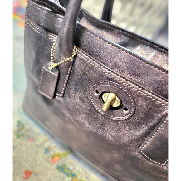 COACH 14282 bronze Madeline double handledl metaillic leather Satchel handbag - Picture 2 of 15